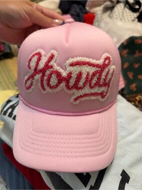 Pink Howdy Embroidered Trucker Cap